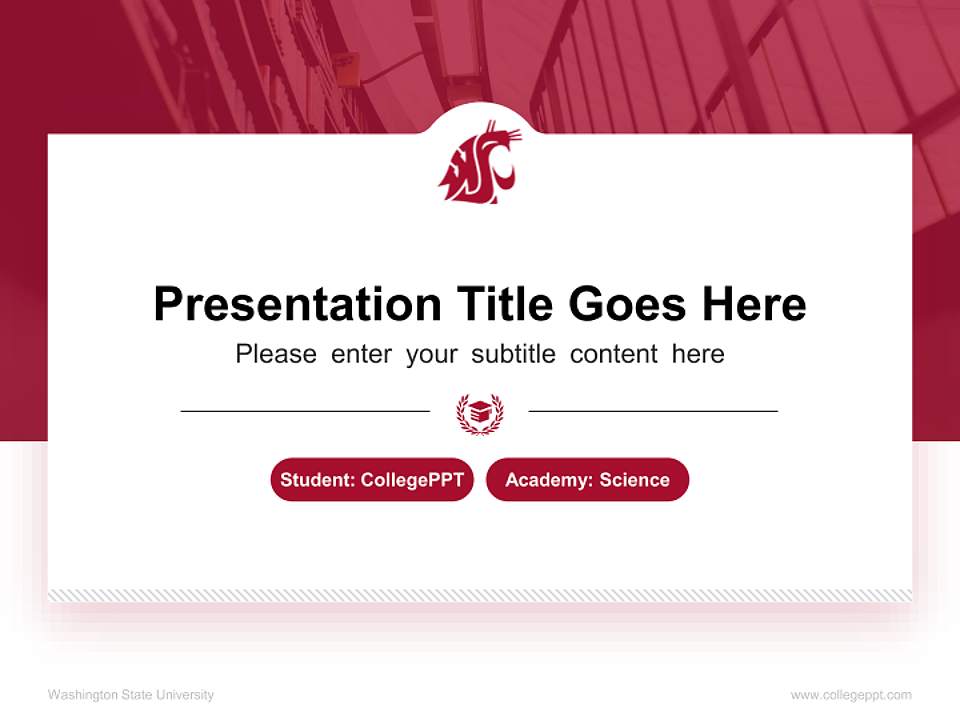 Washington State University National Scholarship Defense PPT Template4:3 ratio PPT effect preview image4