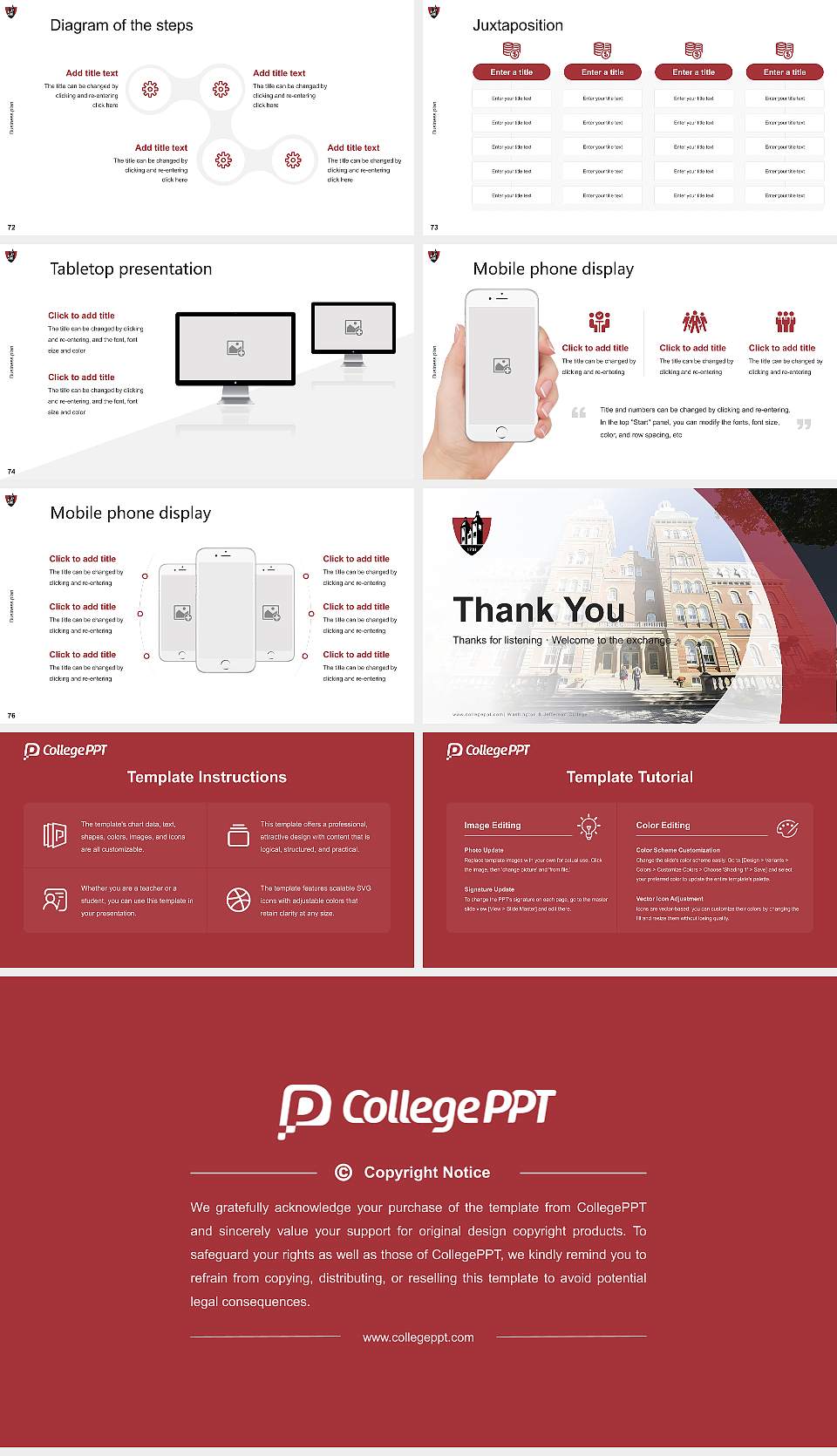 Washington & Jefferson College Competition/Entrepreneurship Contest PPT Template16:9 ratio PPT effect preview image9