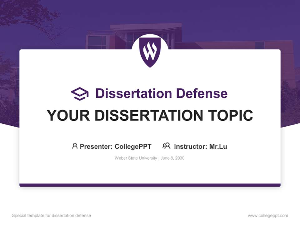 Weber State University Graduation Thesis Defense PPT Template4:3 ratio PPT effect preview image7