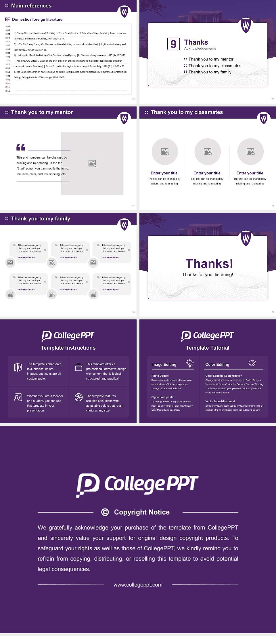 Weber State University Graduation Thesis Defense PPT Template4:3 ratio PPT effect preview image7