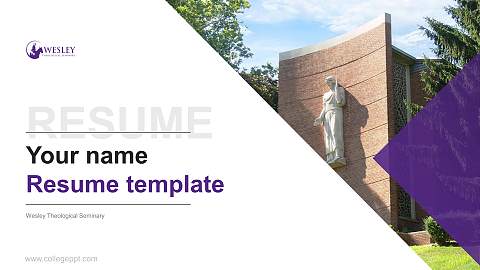 Wesley Theological Seminary Resume PPT Template