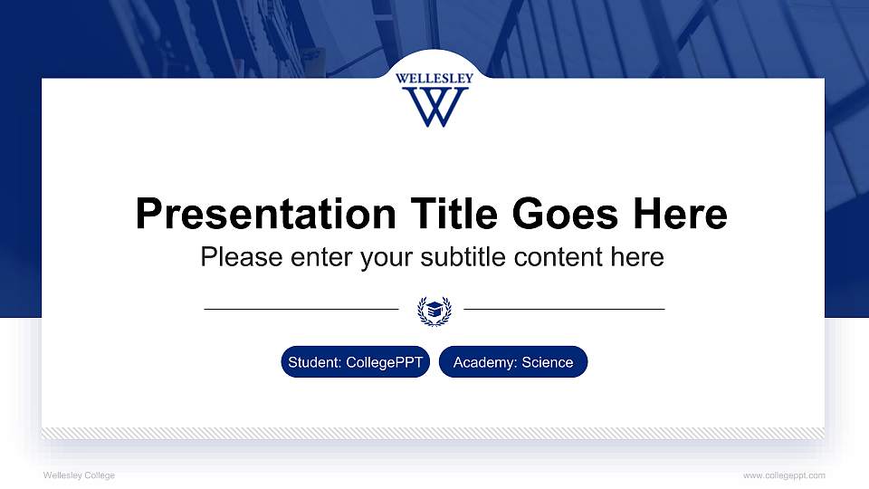 Wellesley College National Scholarship Defense PPT Template16:9 ratio PPT effect preview image