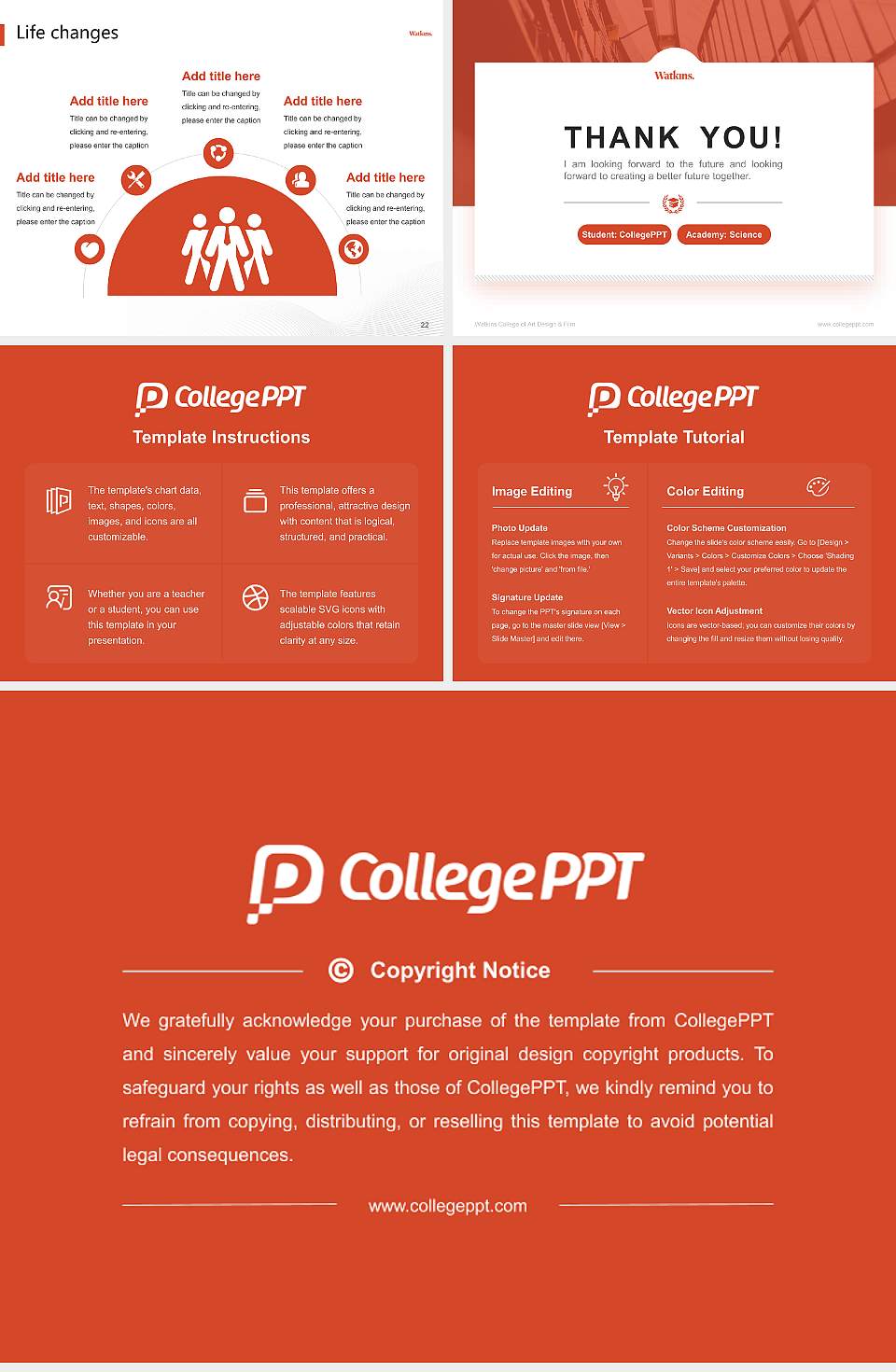 Watkins College of Art Design & Film National Scholarship Defense PPT Template4:3 ratio PPT effect preview image4