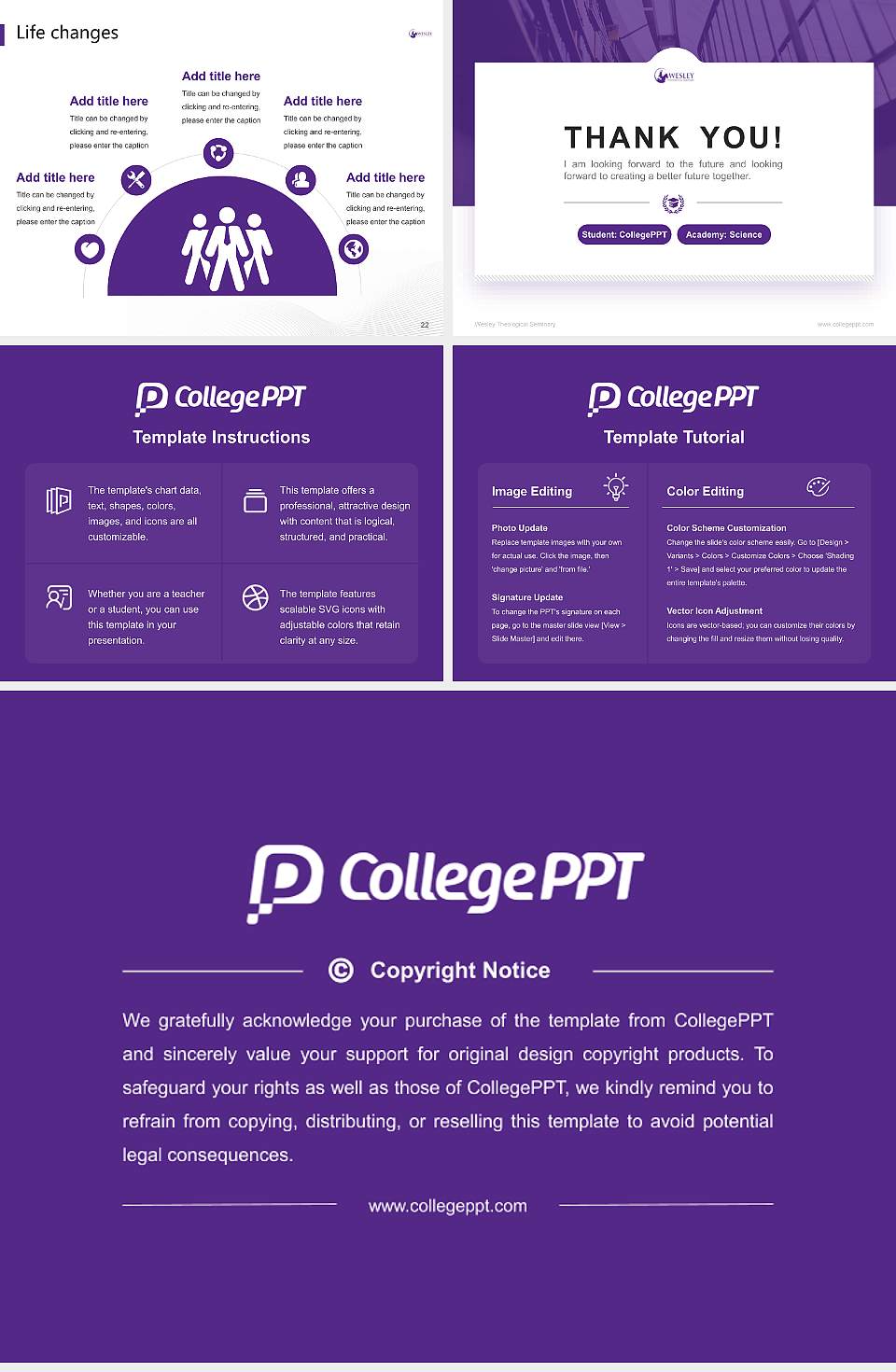 Wesley Theological Seminary National Scholarship Defense PPT Template4:3 ratio PPT effect preview image4