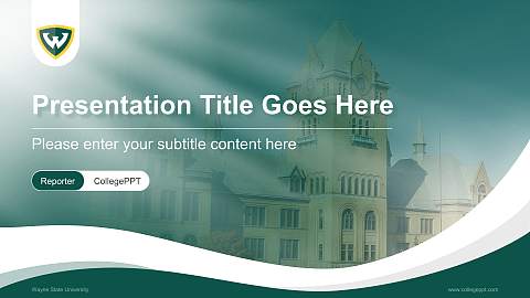 Wayne State University Lecture Sharing and Networking Event PPT Template