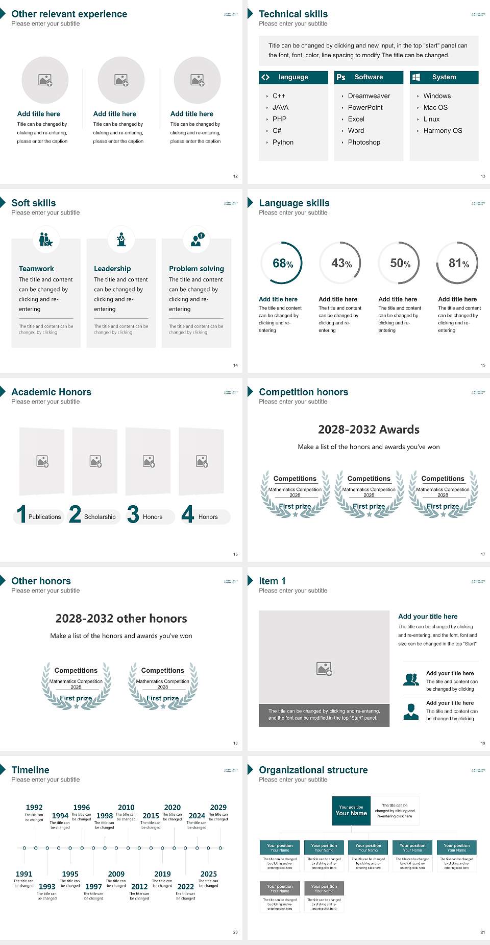 West Coast University – Texas Resume PPT Template4:3 ratio PPT effect preview image3
