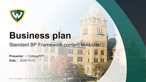 Wayne State University Competition/Entrepreneurship Contest PPT Template