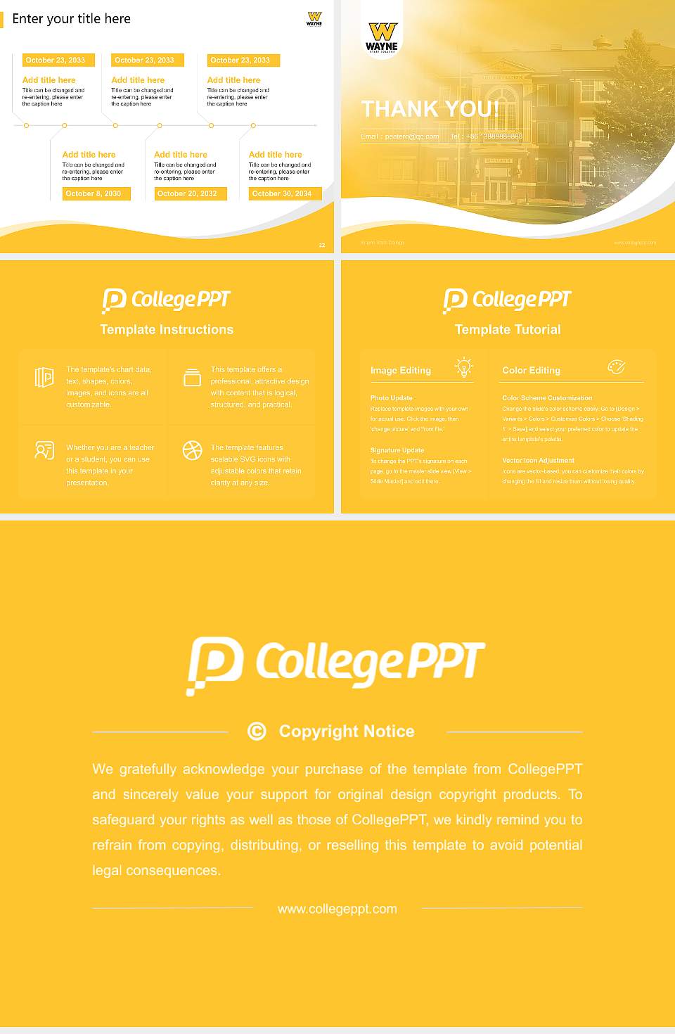 Wayne State College Lecture Sharing and Networking Event PPT Template4:3 ratio PPT effect preview image4
