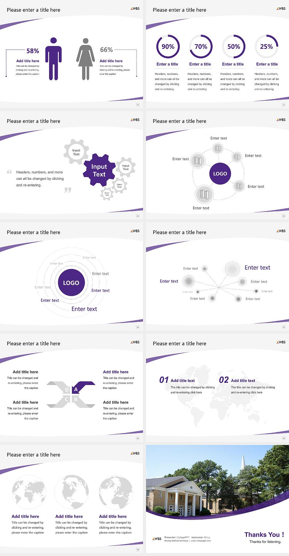 Wesley Biblical Seminary Course/Courseware Creation PPT Template4:3 ratio PPT effect preview image4