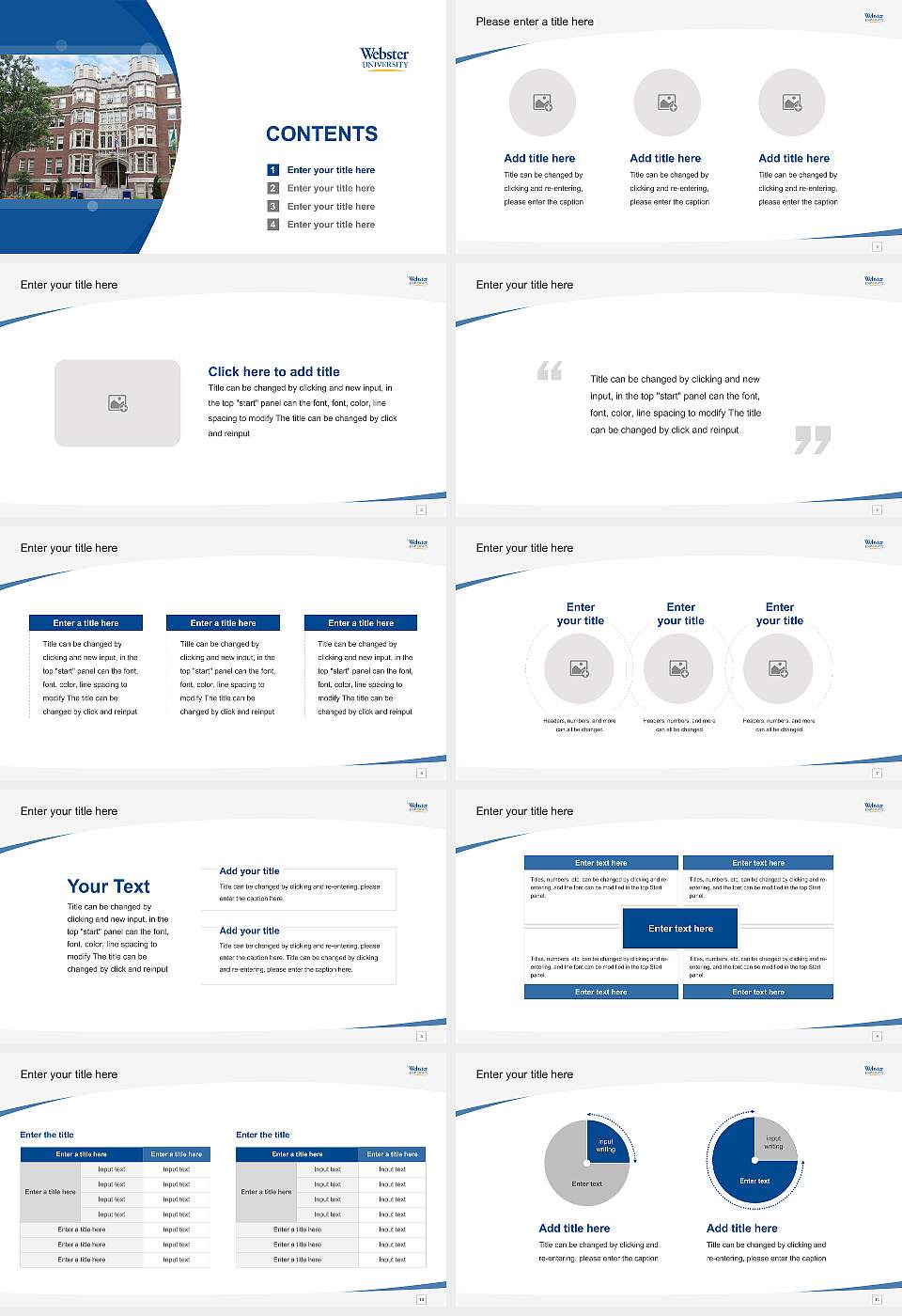 Webster University Course/Courseware Creation PPT Template16:9 ratio PPT effect preview image2