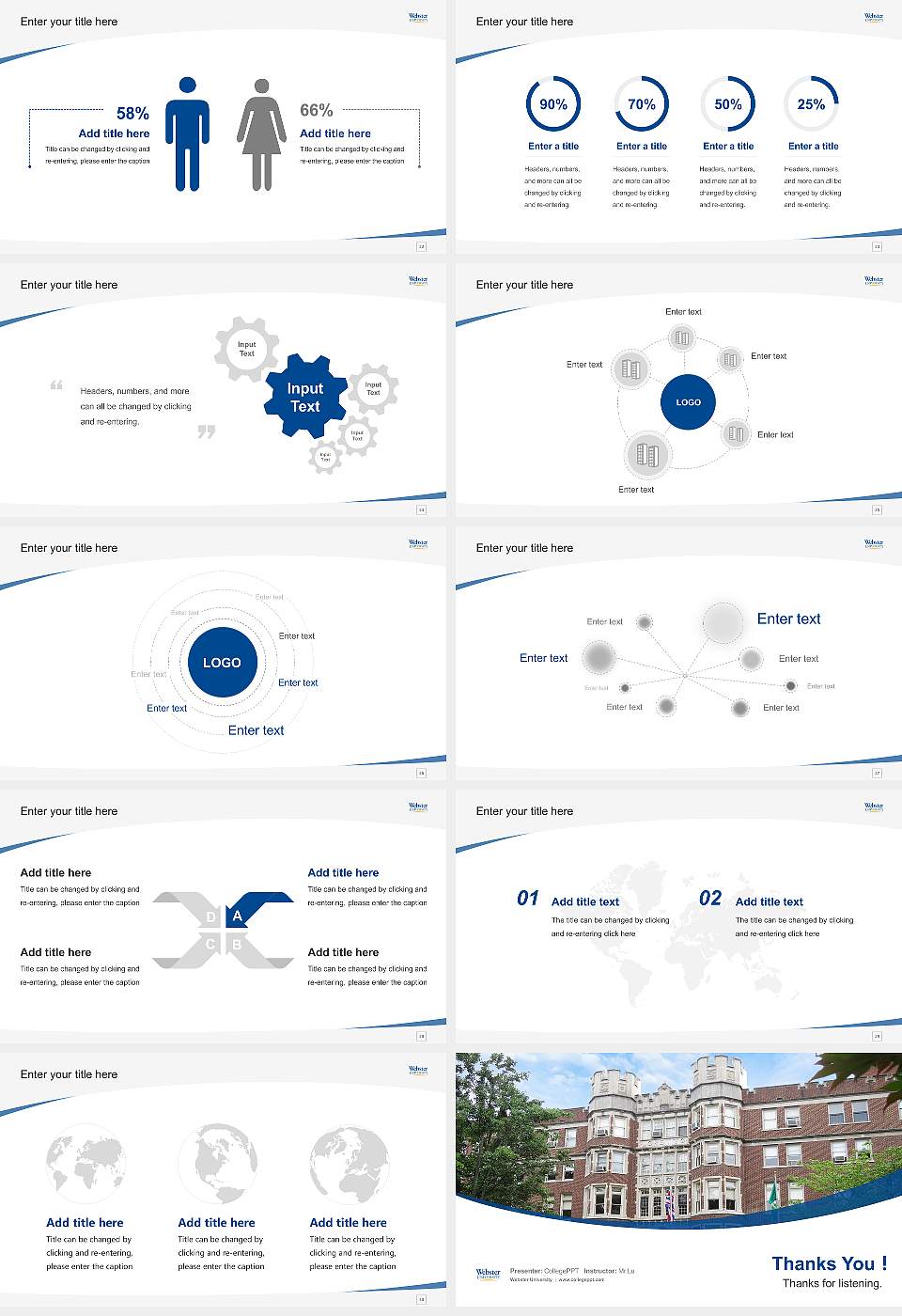 Webster University Course/Courseware Creation PPT Template16:9 ratio PPT effect preview image4