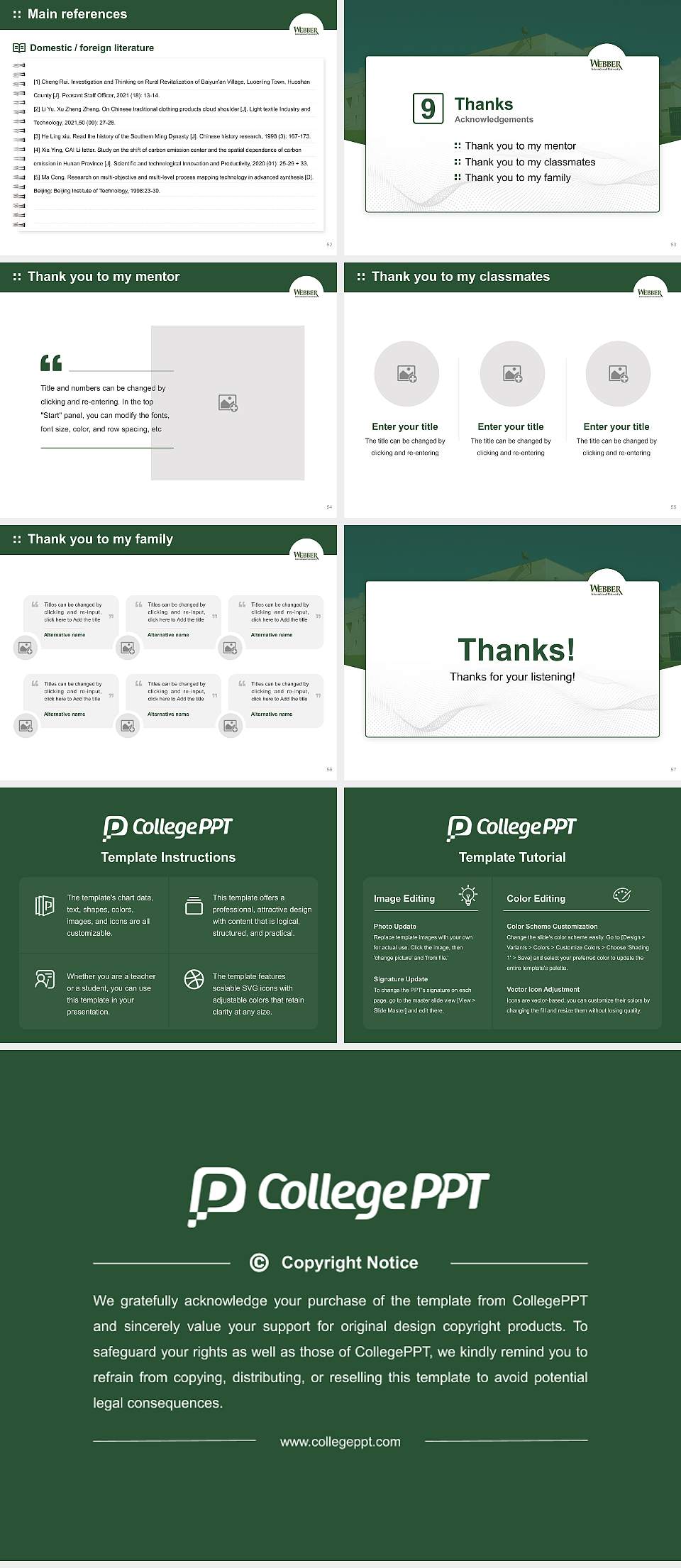 Webber International University Graduation Thesis Defense PPT Template4:3 ratio PPT effect preview image7