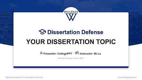 Wellesley College Graduation Thesis Defense PPT Template