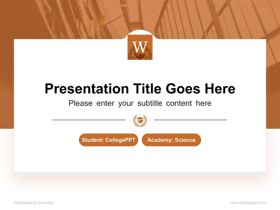 Waynesburg University National Scholarship Defense PPT Template4:3 ratio PPT effect preview image4