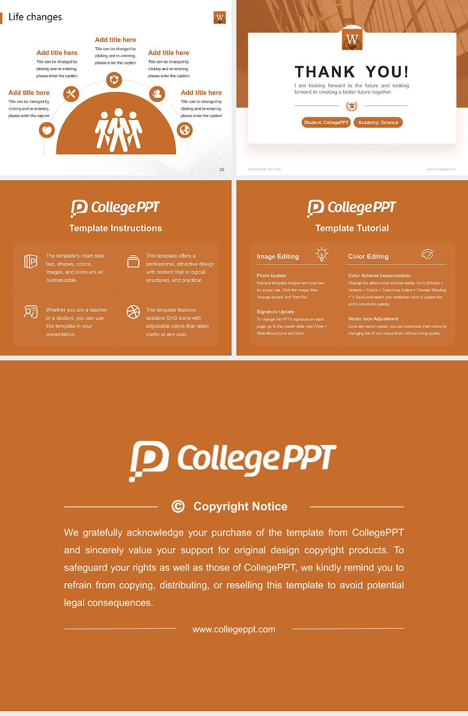 Waynesburg University National Scholarship Defense PPT Template4:3 ratio PPT effect preview image4