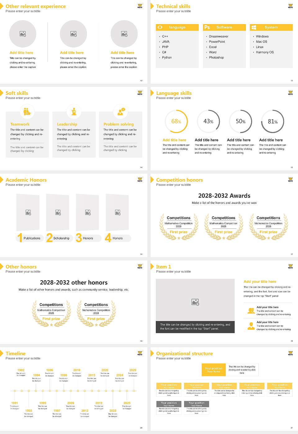 Wayne State College Resume PPT Template16:9 ratio PPT effect preview image3