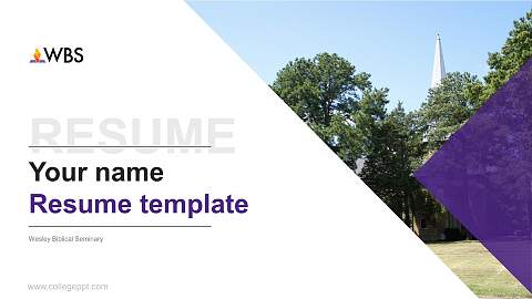 Wesley Biblical Seminary Resume PPT Template