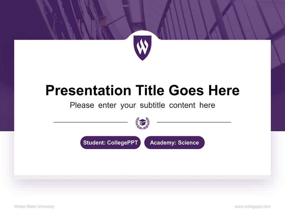 Weber State University National Scholarship Defense PPT Template4:3 ratio PPT effect preview image4