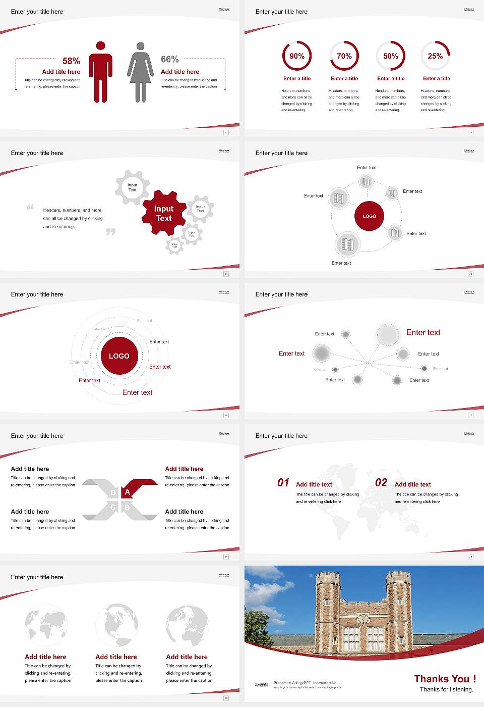 Washington University in St Louis Course/Courseware Creation PPT Template16:9 ratio PPT effect preview image4