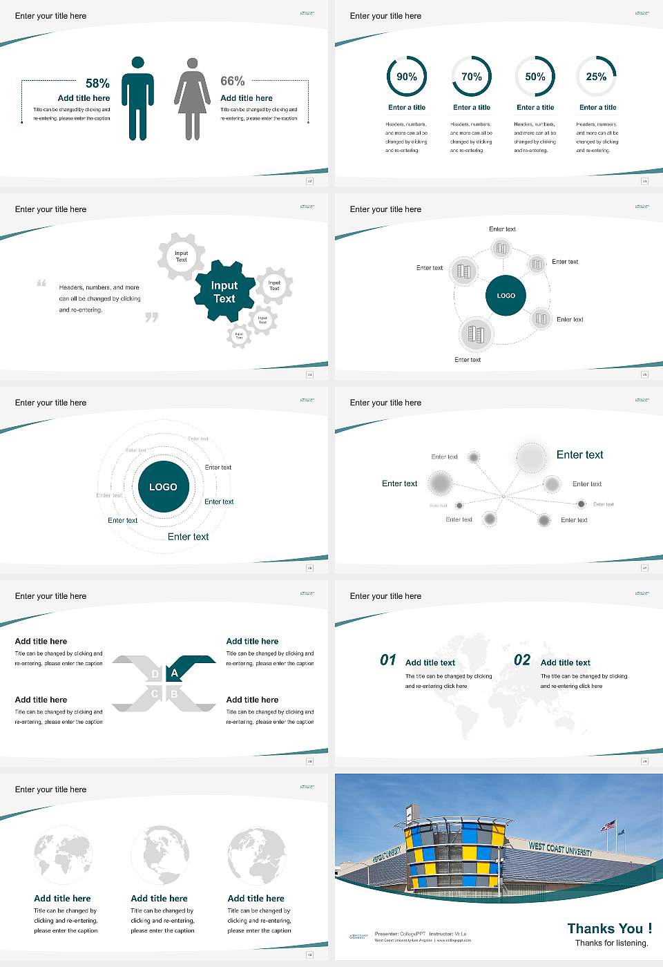 West Coast University-Los Angeles Course/Courseware Creation PPT Template16:9 ratio PPT effect preview image4