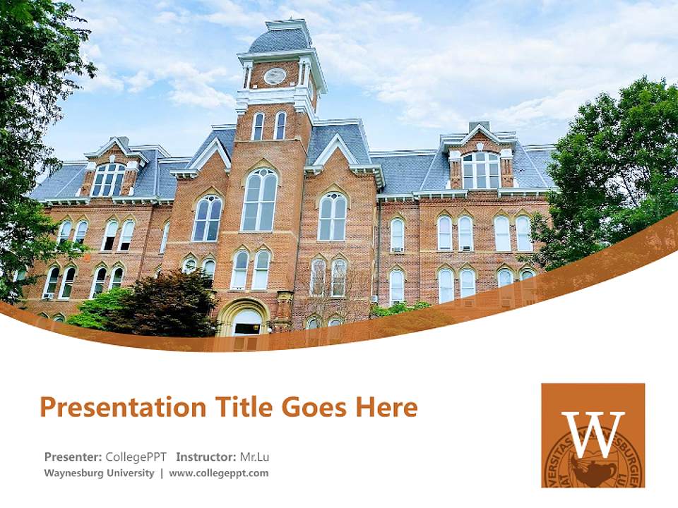 Waynesburg University Course/Courseware Creation PPT Template4:3 ratio PPT effect preview image5