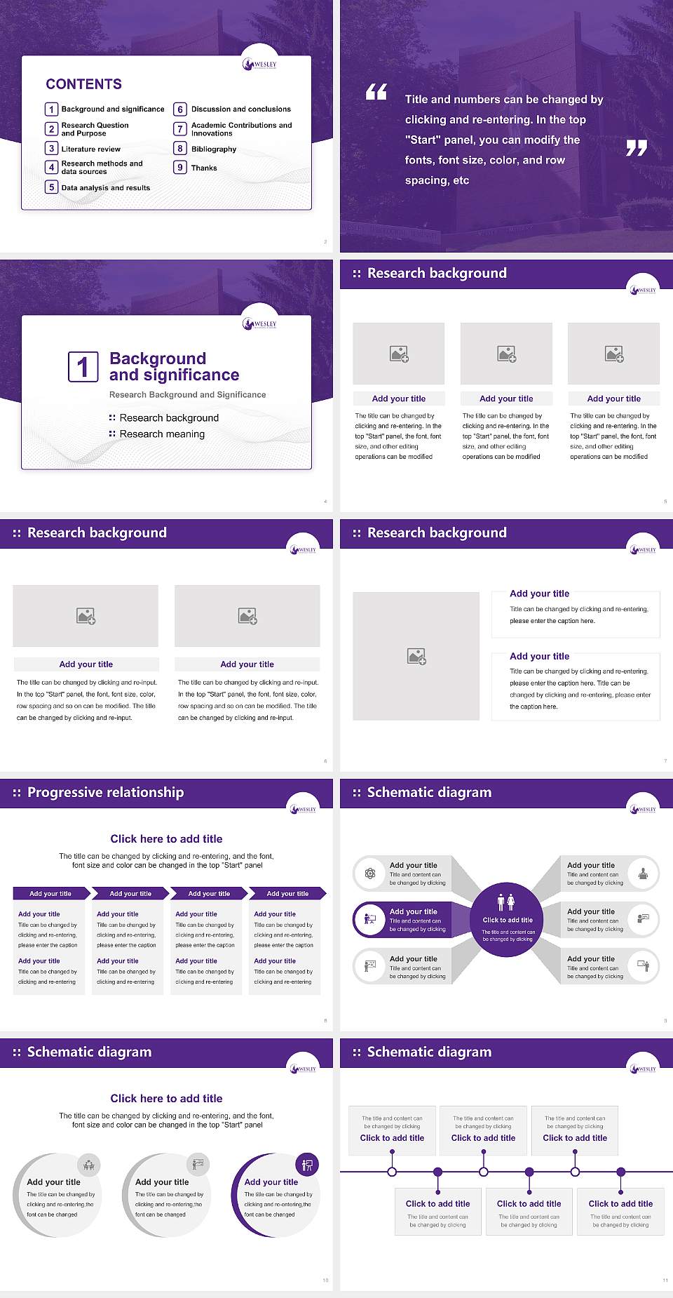 Wesley Theological Seminary Graduation Thesis Defense PPT Template4:3 ratio PPT effect preview image2