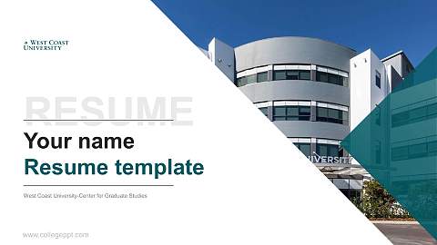 West Coast University-Center for Graduate Studies Resume PPT Template
