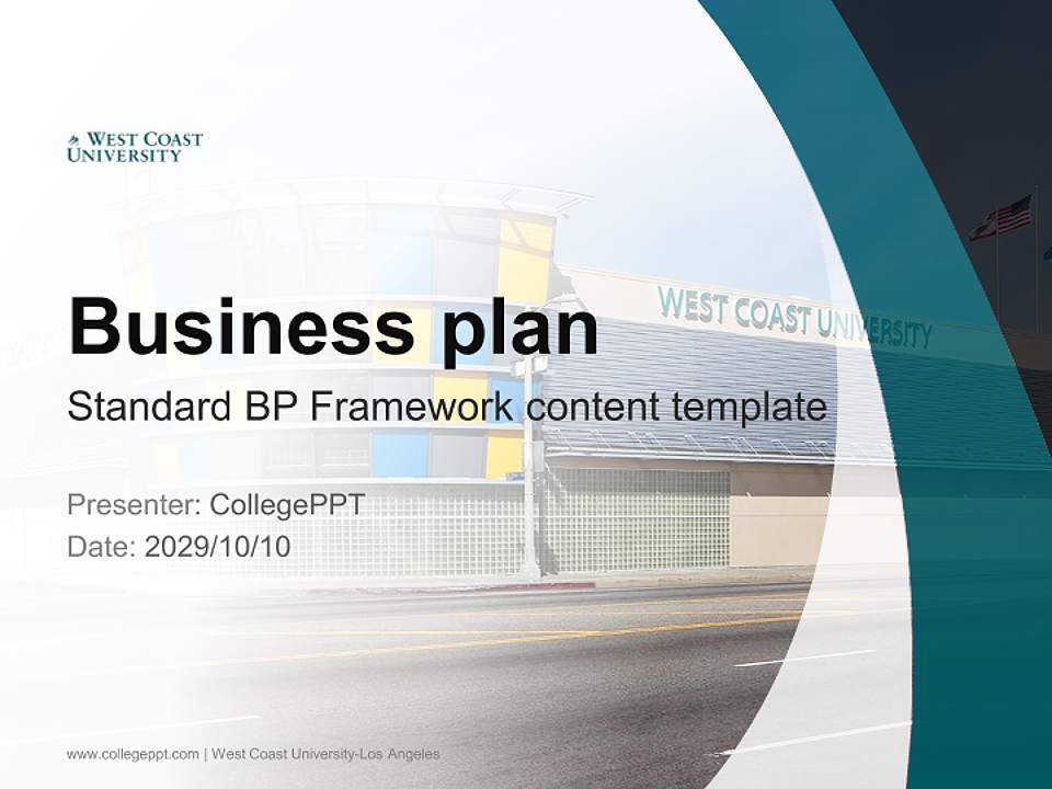 West Coast University-Los Angeles Competition/Entrepreneurship Contest PPT Template4:3 ratio PPT effect preview image9