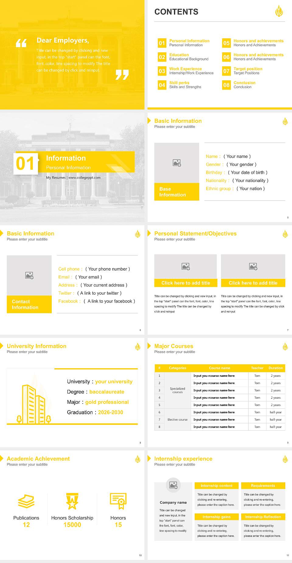 Wayland Baptist University Resume PPT Template4:3 ratio PPT effect preview image2