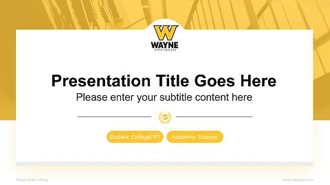Wayne State College National Scholarship Defense PPT Template
