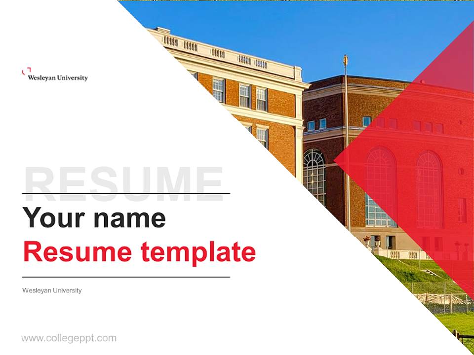 Wesleyan University Resume PPT Template4:3 ratio PPT effect preview image5