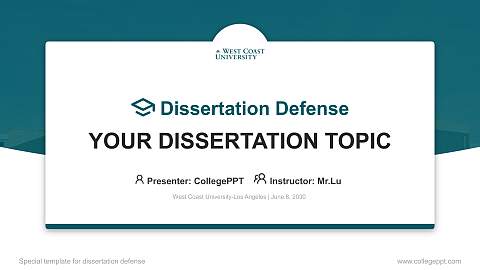 West Coast University-Los Angeles Graduation Thesis Defense PPT Template