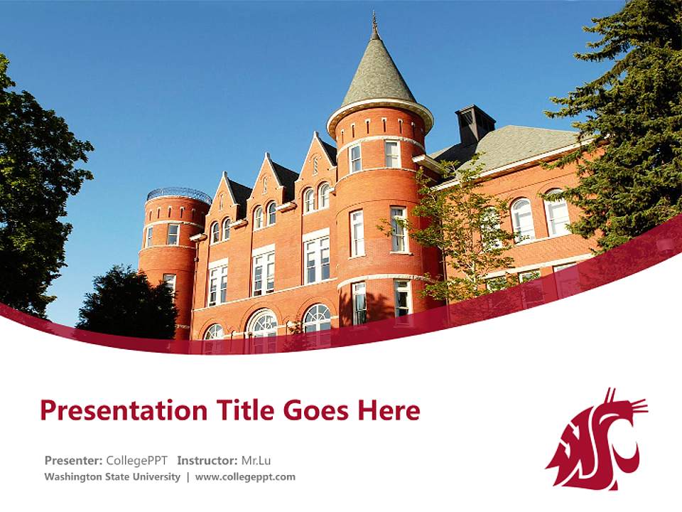 Washington State University Course/Courseware Creation PPT Template4:3 ratio PPT effect preview image5