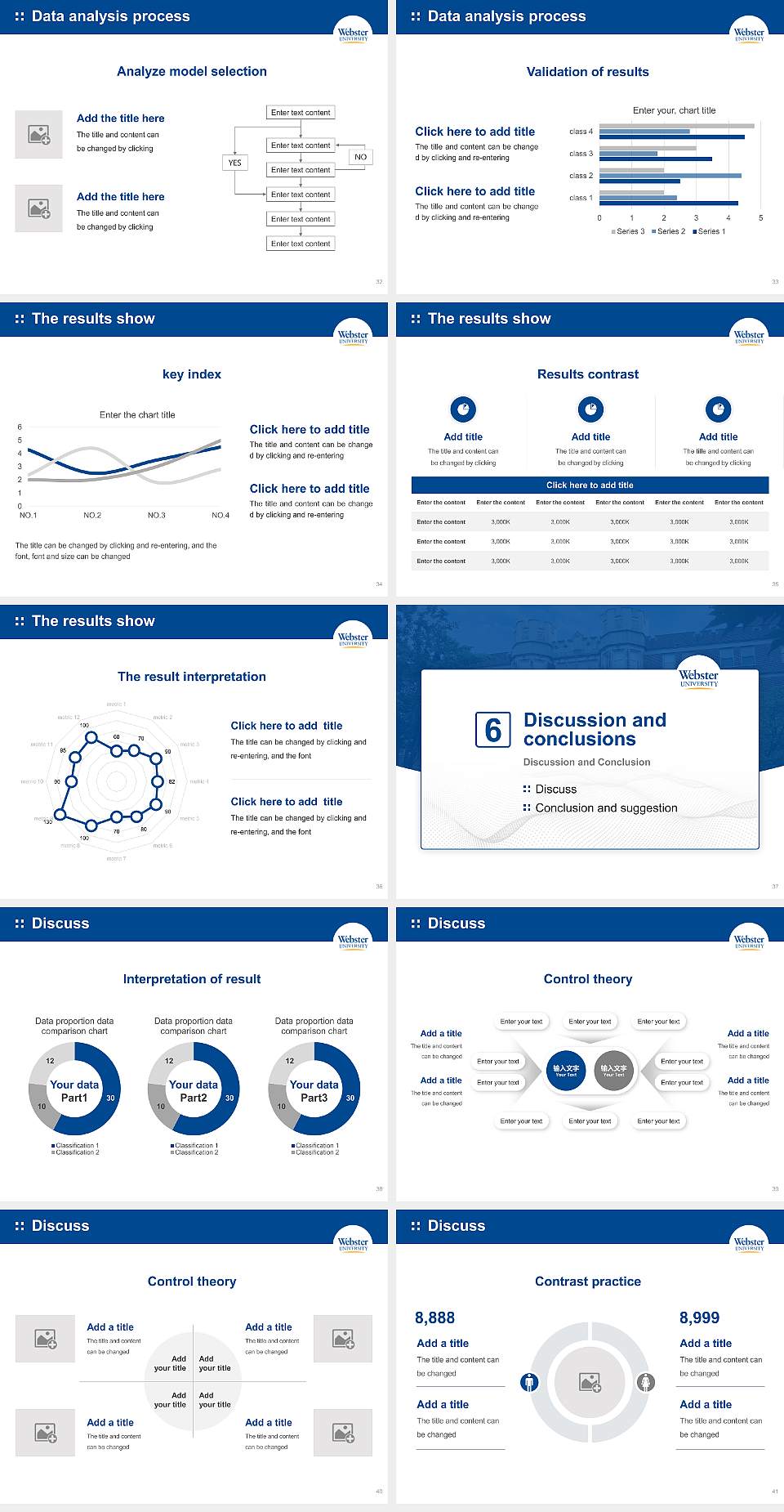 Webster University Graduation Thesis Defense PPT Template4:3 ratio PPT effect preview image5