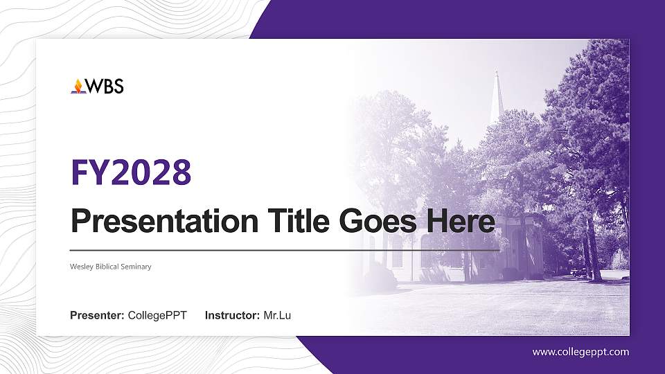 Wesley Biblical Seminary Academic Presentation/Research Findings Report PPT Template16:9 ratio PPT effect preview image