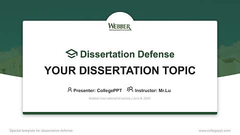 Webber International University Graduation Thesis Defense PPT Template