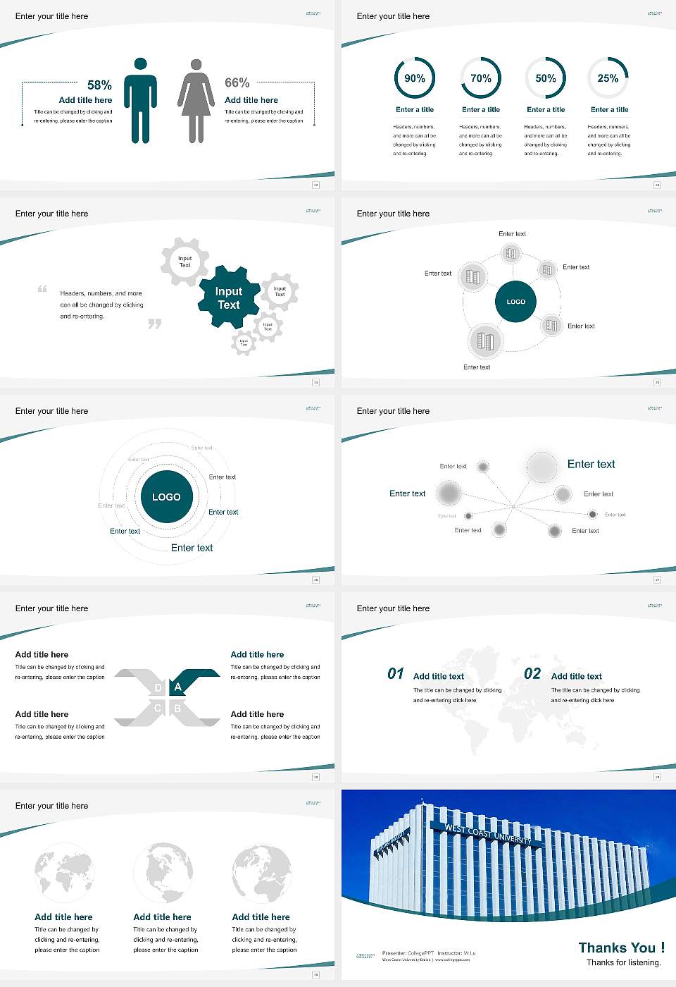 West Coast University-Dallas Course/Courseware Creation PPT Template16:9 ratio PPT effect preview image4
