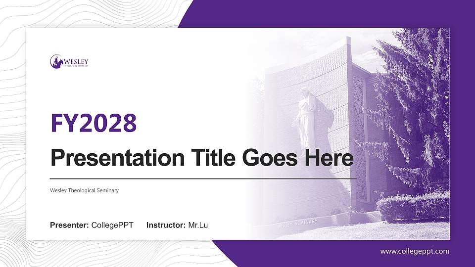 Wesley Theological Seminary Academic Presentation/Research Findings Report PPT Template16:9 ratio PPT effect preview image