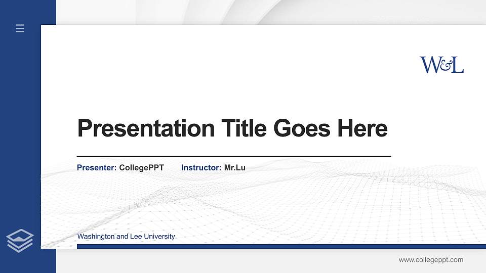 Washington and Lee University Thesis Proposal/Graduation Defense PPT Template16:9 ratio PPT effect preview image