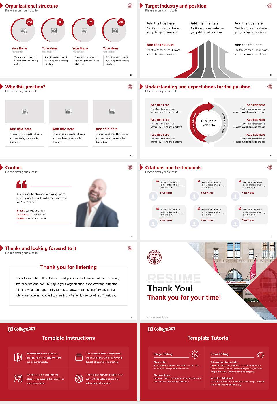 Weill Medical College of Cornell University Resume PPT Template16:9 ratio PPT effect preview image4