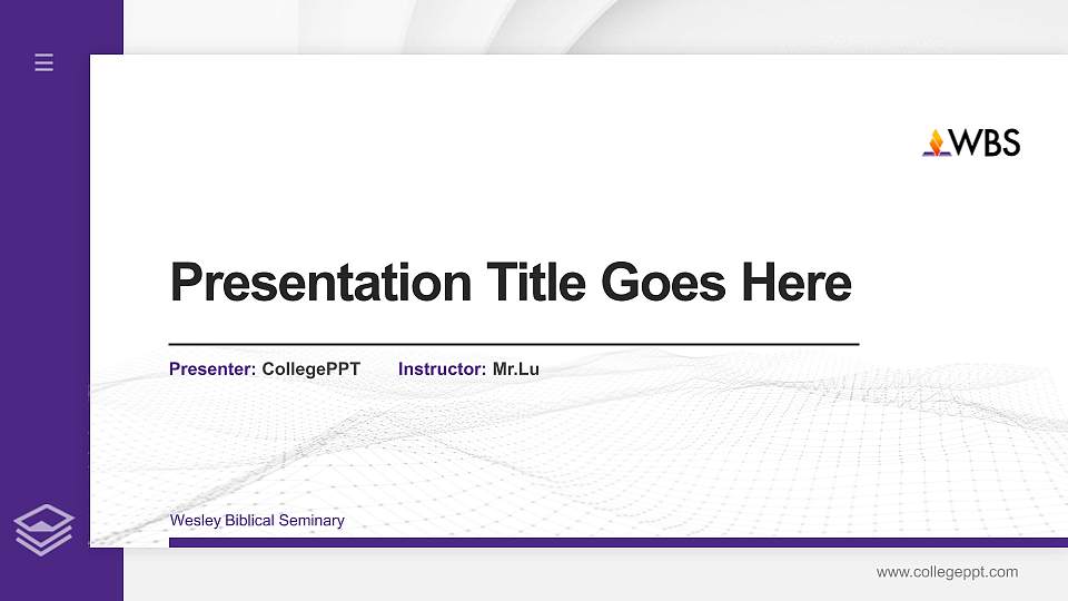 Wesley Biblical Seminary Thesis Proposal/Graduation Defense PPT Template16:9 ratio PPT effect preview image
