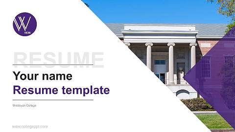 Wesleyan College Resume PPT Template