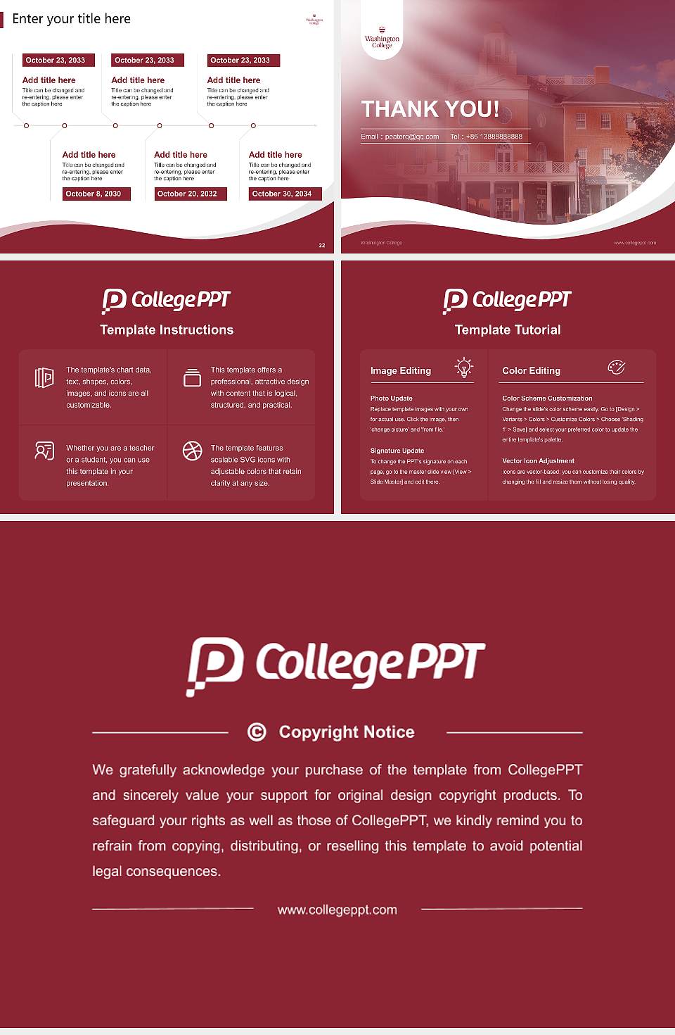 Washington College Lecture Sharing and Networking Event PPT Template4:3 ratio PPT effect preview image4