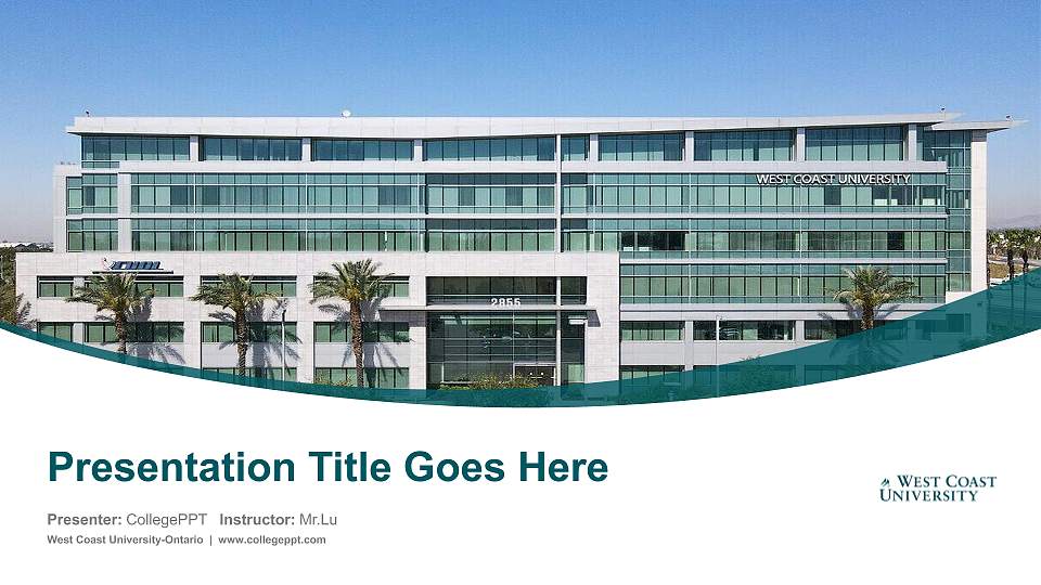 West Coast University-Ontario Course/Courseware Creation PPT Template16:9 ratio PPT effect preview image