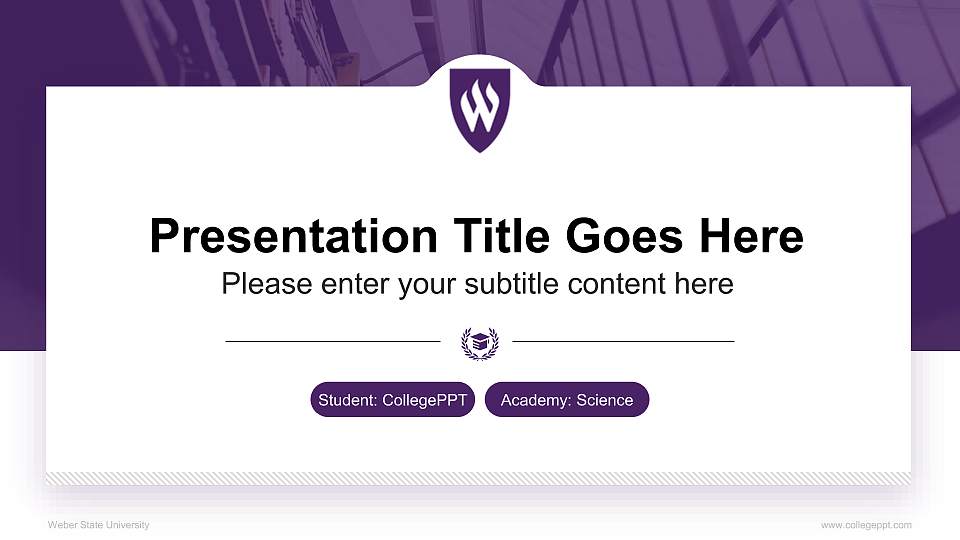 Weber State University National Scholarship Defense PPT Template16:9 ratio PPT effect preview image