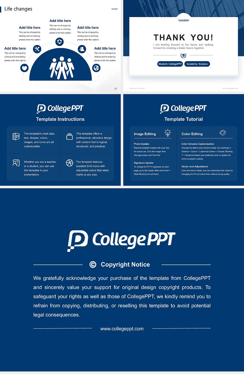 Washburn University National Scholarship Defense PPT Template4:3 ratio PPT effect preview image4