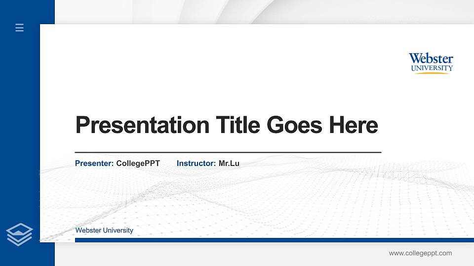 Webster University Thesis Proposal/Graduation Defense PPT Template16:9 ratio PPT effect preview image