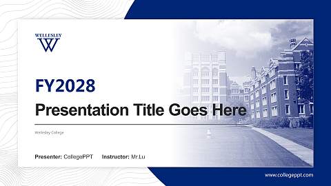 Wellesley College Academic Presentation/Research Findings Report PPT Template