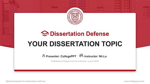 Weill Medical College of Cornell University Graduation Thesis Defense PPT Template