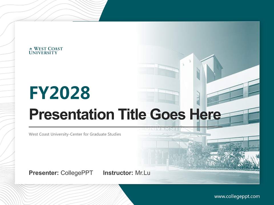 West Coast University-Center for Graduate Studies Academic Presentation/Research Findings Report PPT Template4:3 ratio PPT effect preview image5